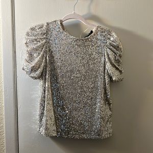 RACHEL ZOE BAIGE SPARKLY BLOUSE SIZE XS